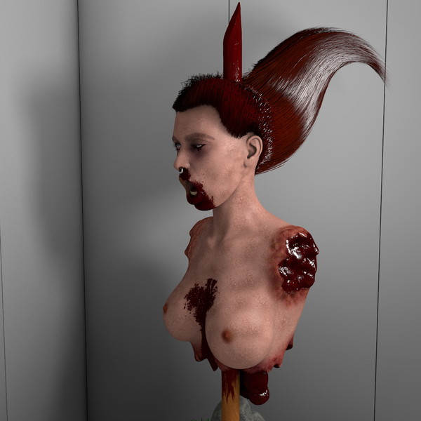 head pale c4d - Impaled Mutilated Girl Corpse... by scyrus